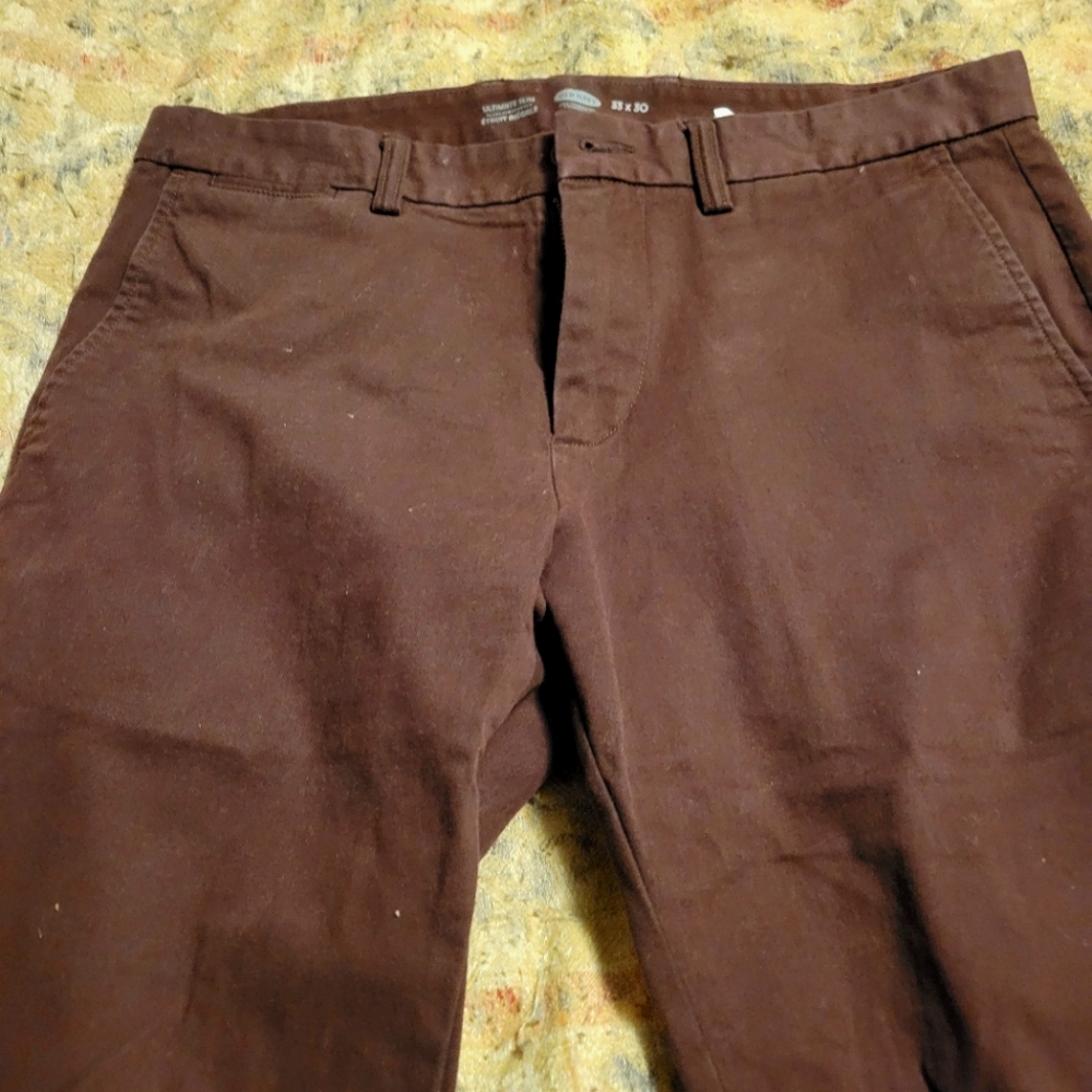 Old Navy Ultimate Slim 33x30 Men's Burgundy Casual Slacks
